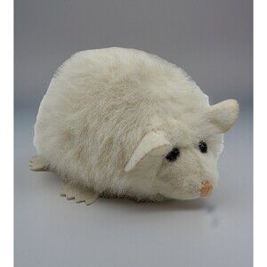 Vintage Mouse Rat Plush Mary Meyer 1998 White Furry Stuffed Animal Black Eyes 7”